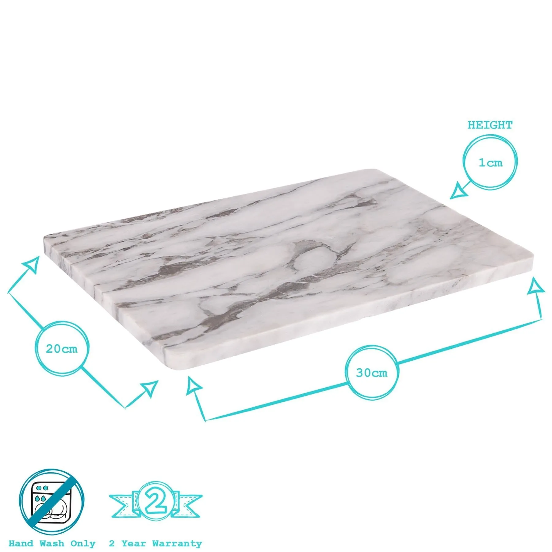 12pc Marble Placemats & Square Coasters Set - By Argon Tableware