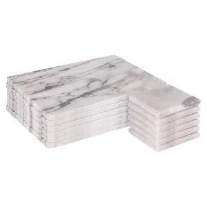 12pc Marble Placemats & Square Coasters Set - By Argon Tableware