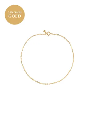 Elegant 14K Solid Gold Hong Rope Bracelet - Durable, Stylish Design