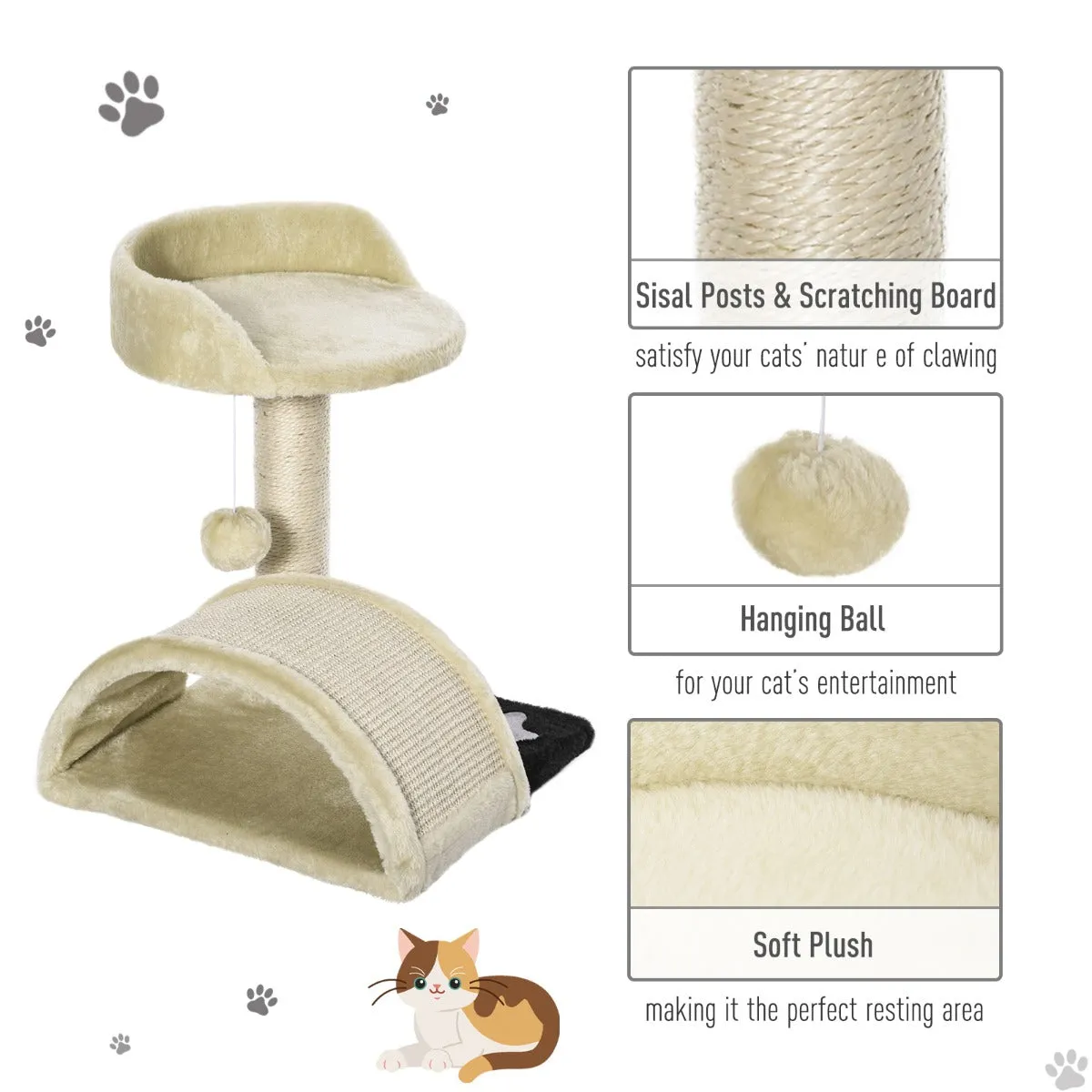 17" Cat Tree Scratching Post - Beige