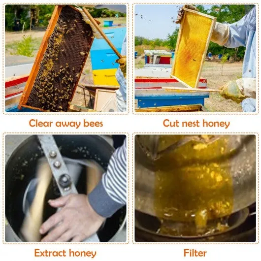 2 Frame Honey Extractor Manual Crank Separator Beekeeping Equipment