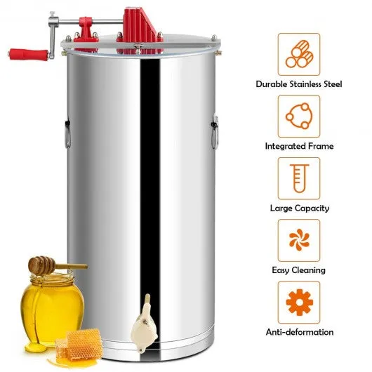 2 Frame Honey Extractor Manual Crank Separator Beekeeping Equipment