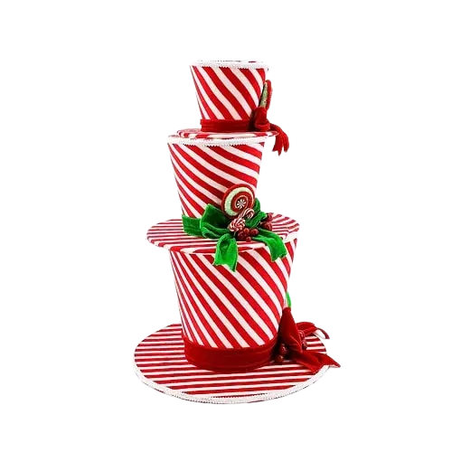 21" Tiered Peppermint Top Hats