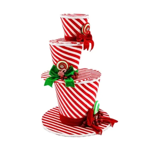 21" Tiered Peppermint Top Hats