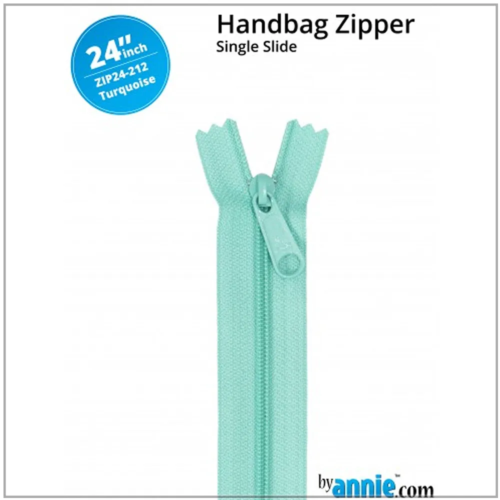 24" wide Handbag Zipper - Turquoise