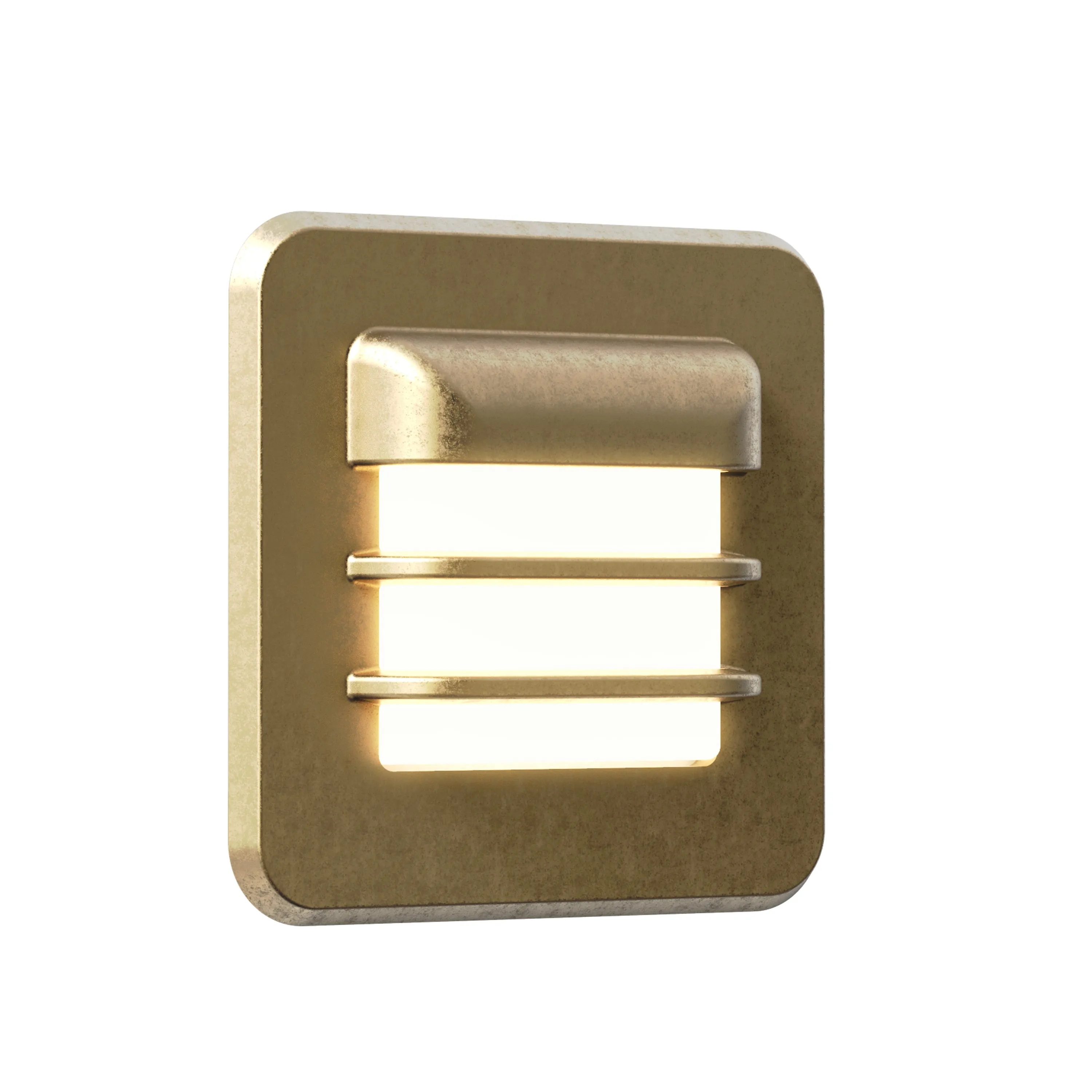 Arran Round/Square Integrated LED IP65 Recessed Wall Light - Solid Brass Finish