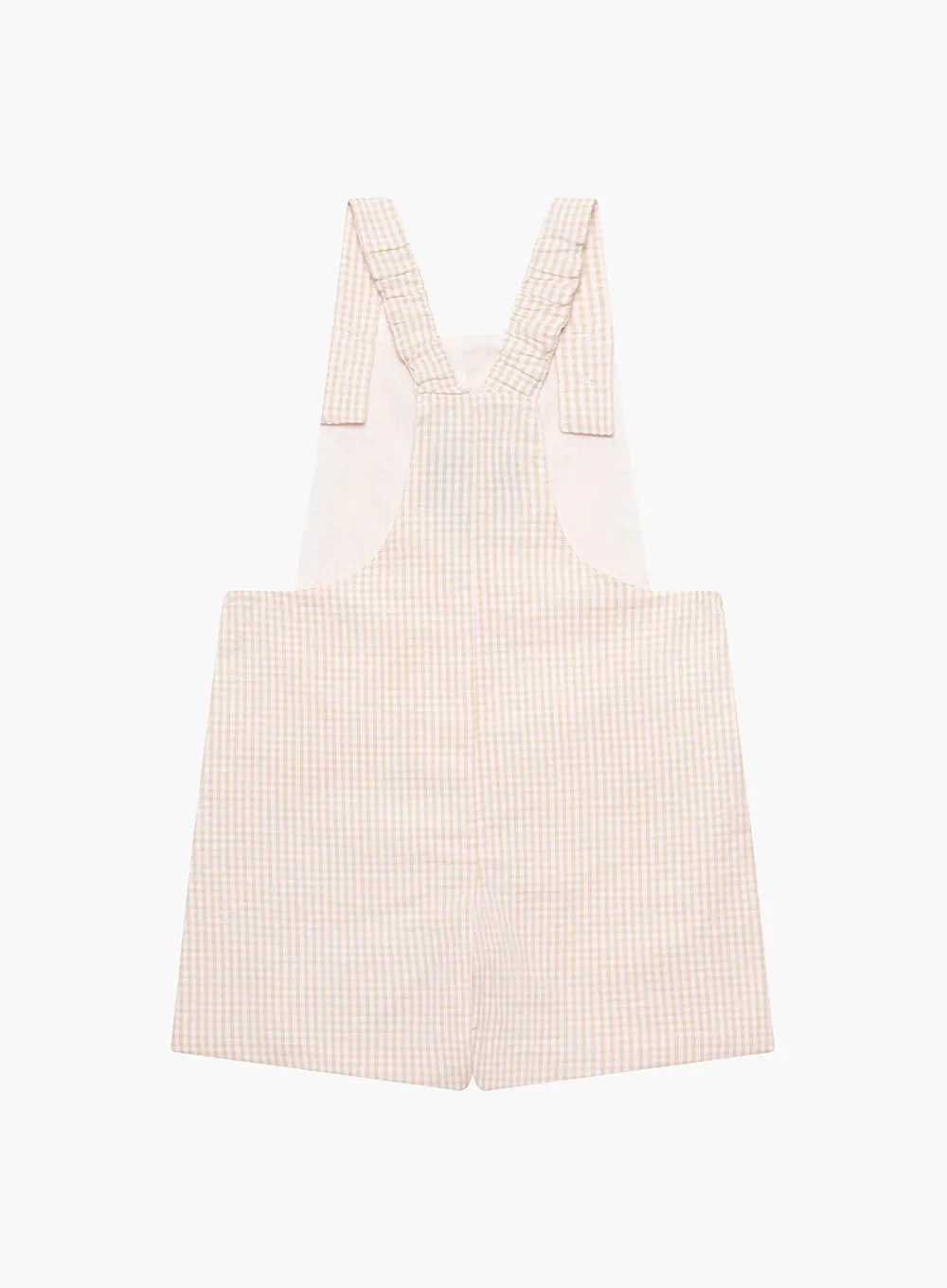 Baby Alexander Bib Shorts in Oatmeal Gingham