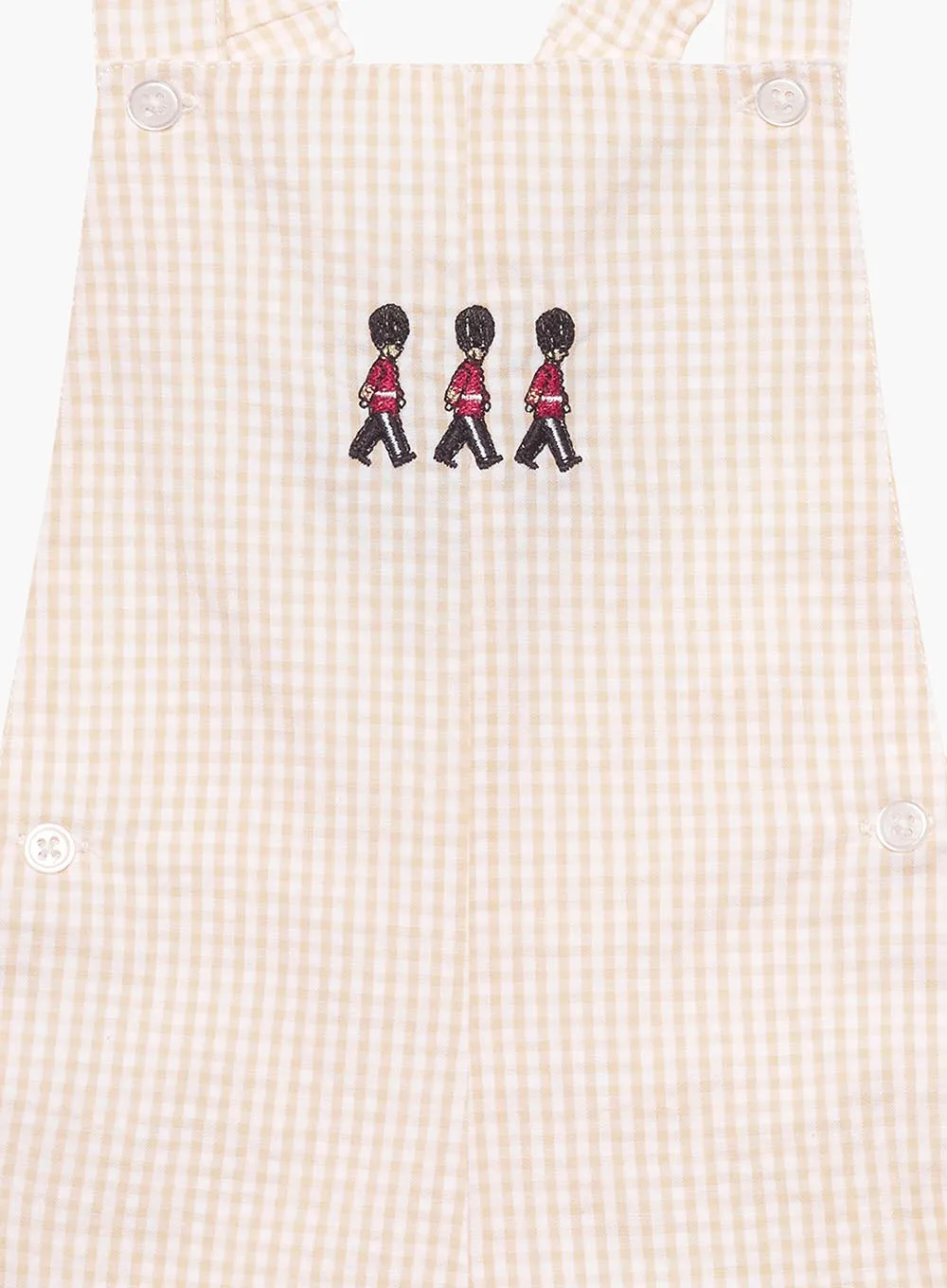 Baby Alexander Bib Shorts in Oatmeal Gingham