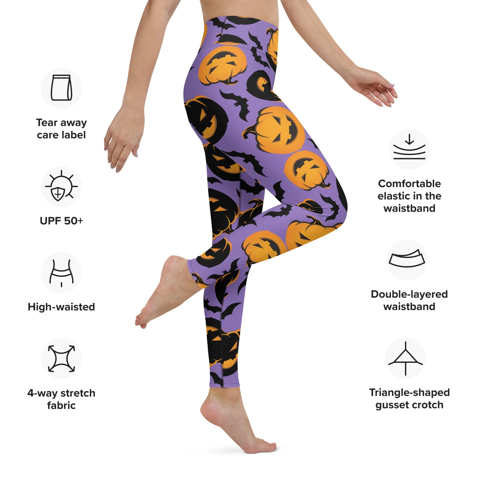 Bats and Jack O'Lanterns Yoga Leggings