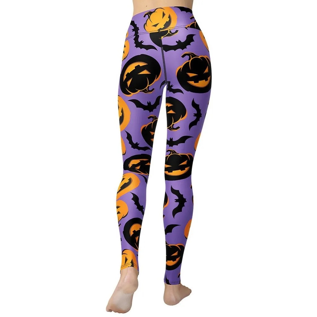 Bats and Jack O'Lanterns Yoga Leggings