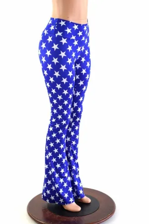 Blue & White Star Boot Cut Leggings