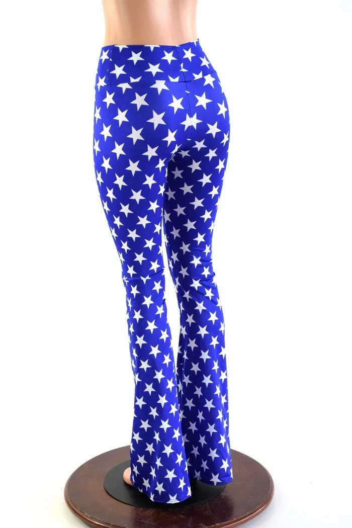 Blue & White Star Boot Cut Leggings