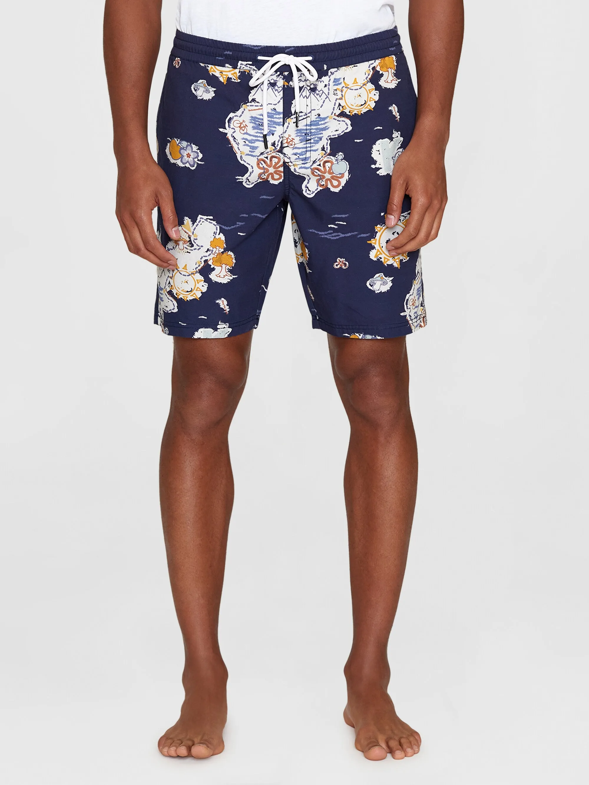 Boardwalk shorts with elastic waist - GOTS/Vegan - Night Sky