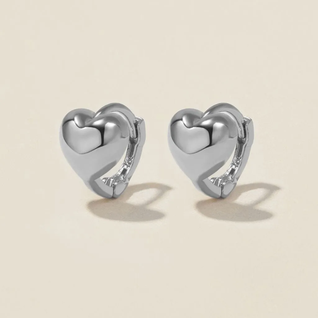 Boo heart mini huggie earrings