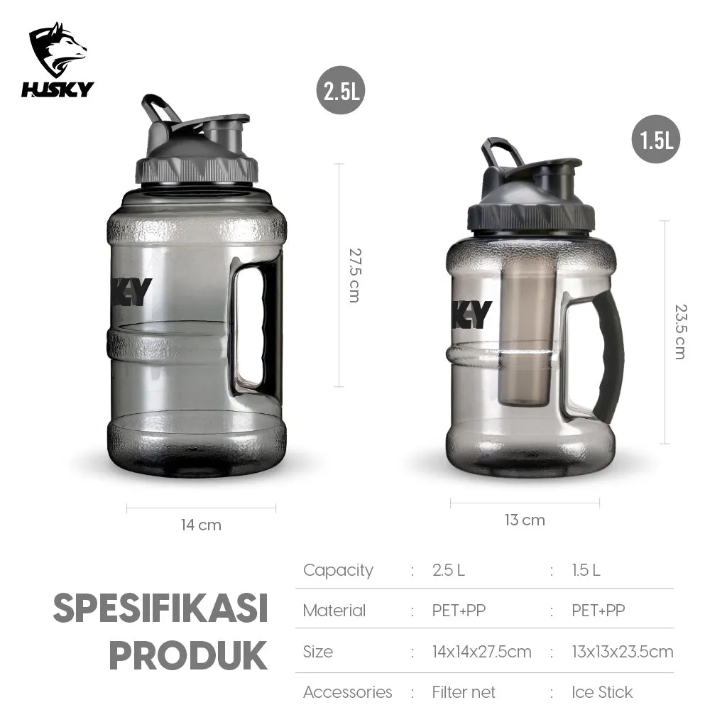 Botol Minum Olahraga ukuran Besar - Husky Gym Bottle 1.5L 2L