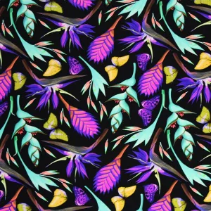 Butterflies Birds of Paradise Printed Spandex | Blue Moon Fabrics