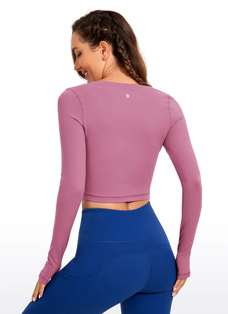 Butterluxe Cropped Long Sleeve Scoop Neck