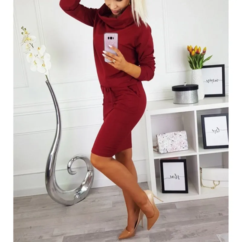 Casual Long Sleeve O Neck Women Dress