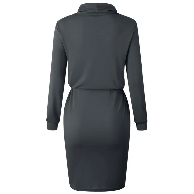 Casual Long Sleeve O Neck Women Dress