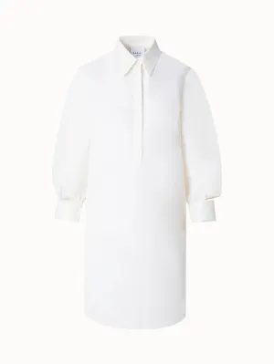 Cotton Shirt Dress with Volume Sleeves