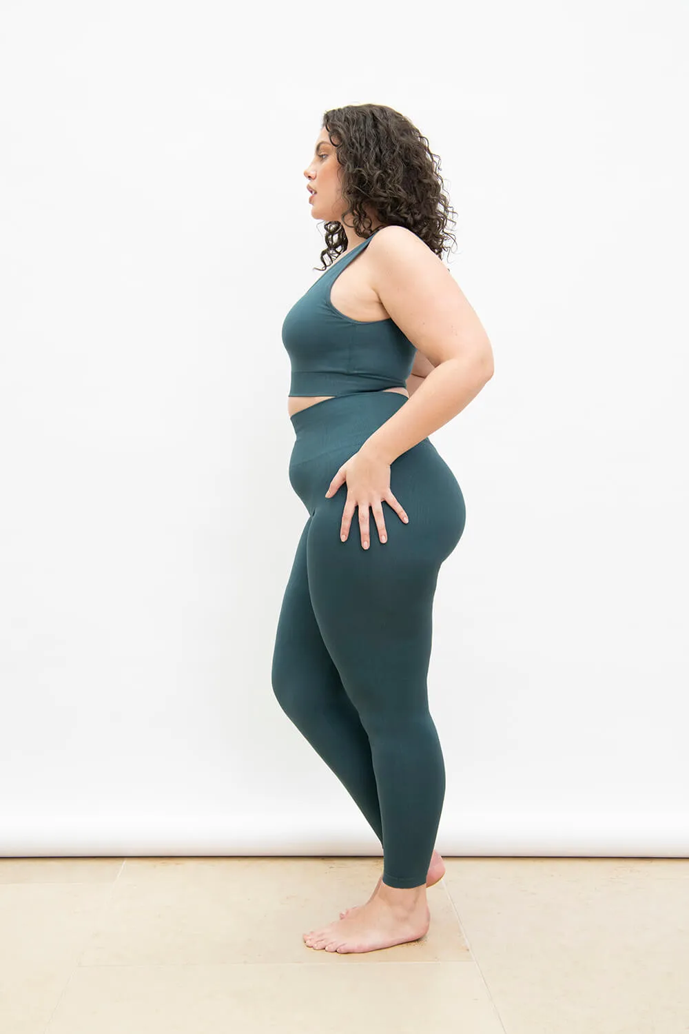 Curve Ultimate High Waisted Seamless Leggings - Teal Blue