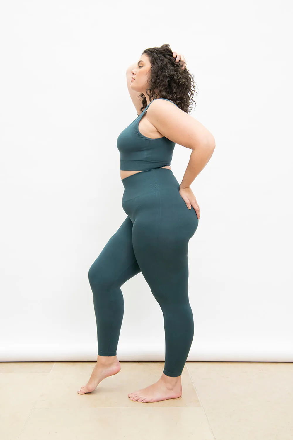 Curve Ultimate High Waisted Seamless Leggings - Teal Blue