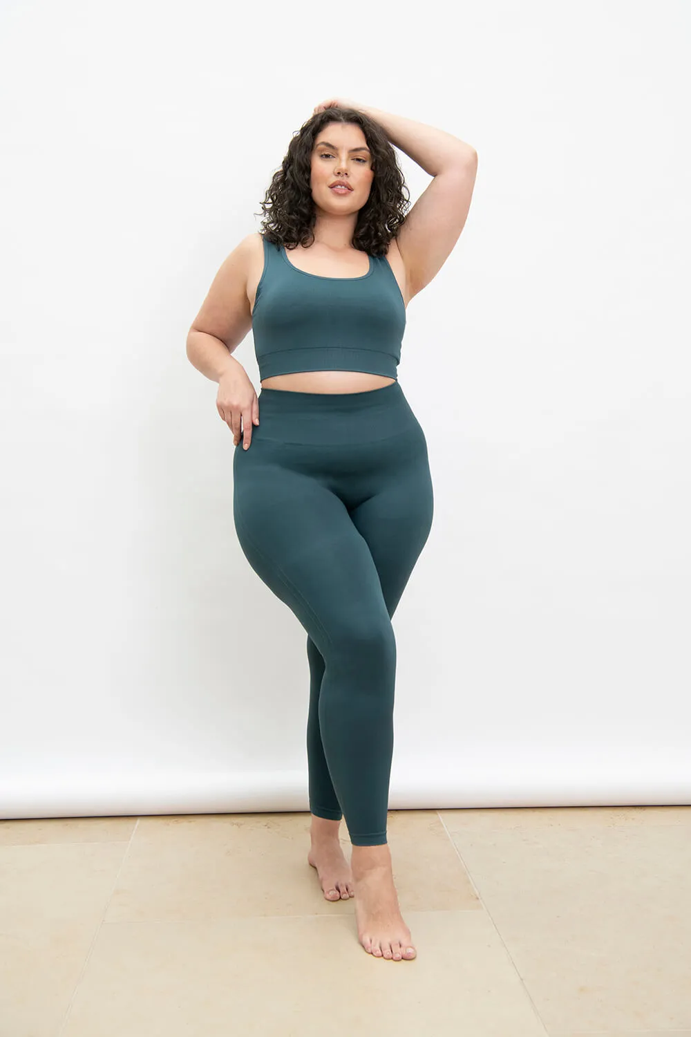 Curve Ultimate High Waisted Seamless Leggings - Teal Blue