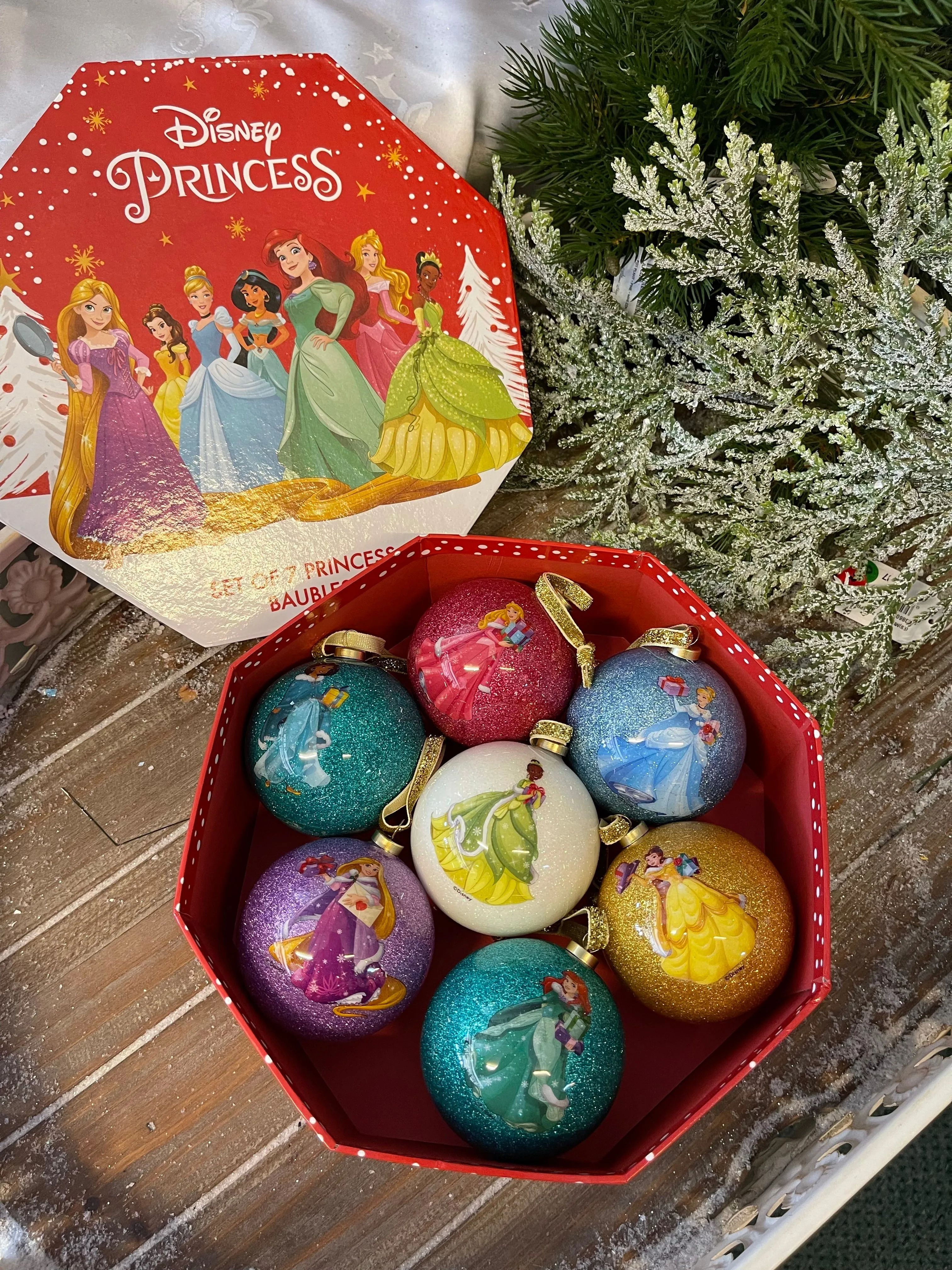 Disney Christmas <br> Princess Baubles (Set of 7)