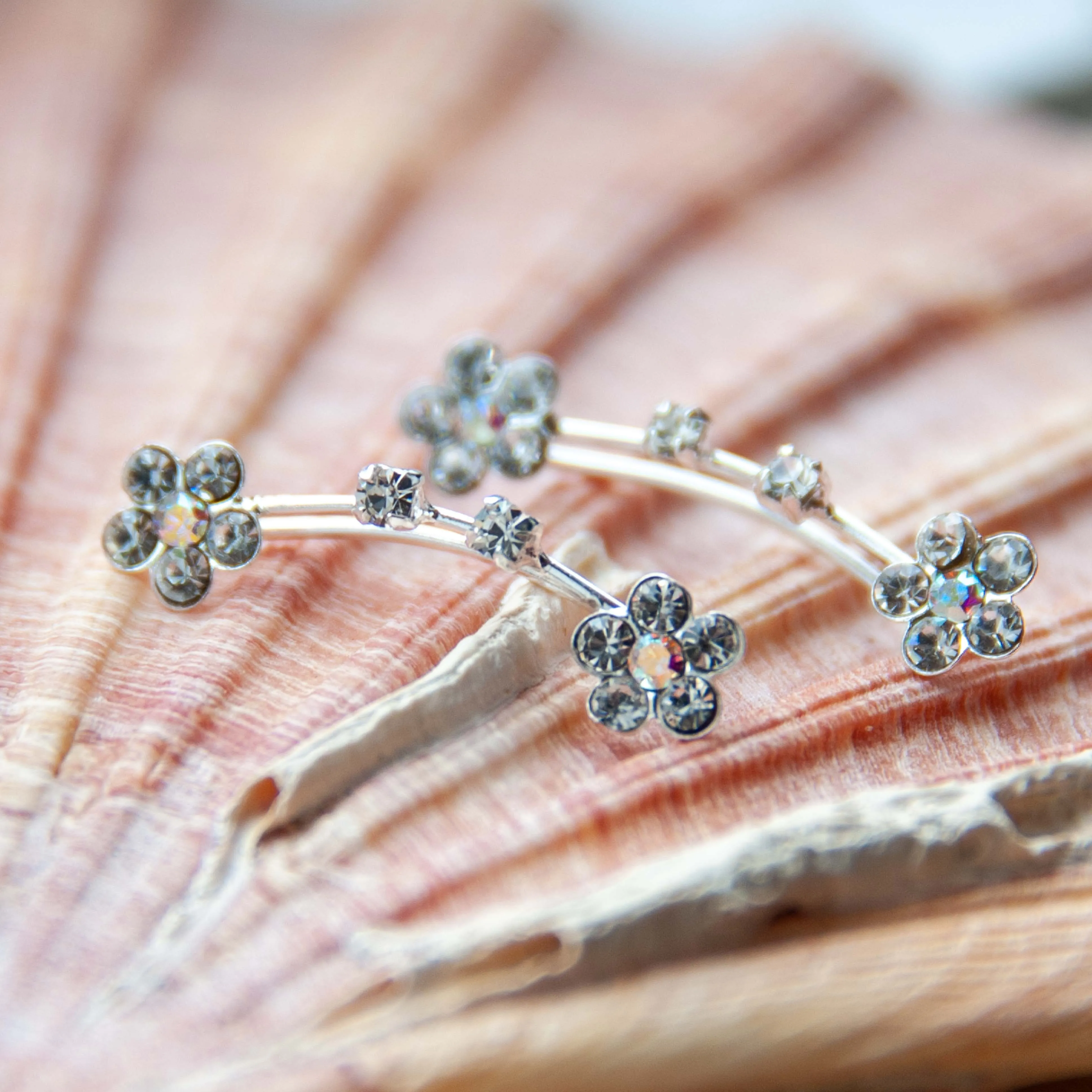 Double Flower Climber Earring