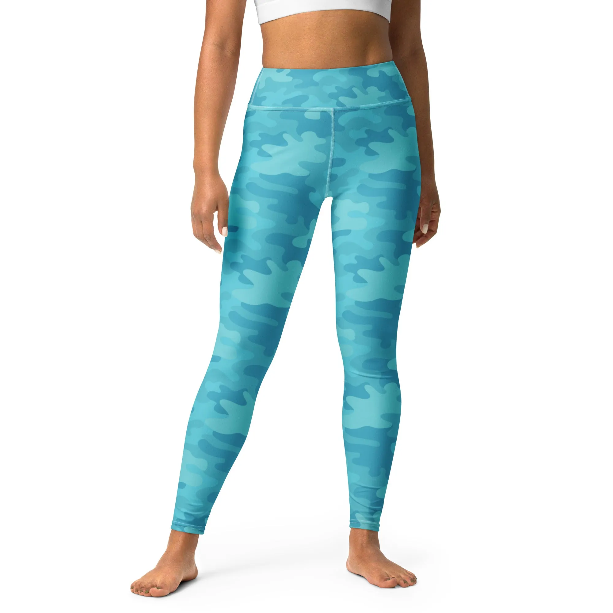 ELEVATED ESSENTIALS, BOOTY BOOSTING HIGH WAISTBAND LEGGING TURQUOISE CAMO