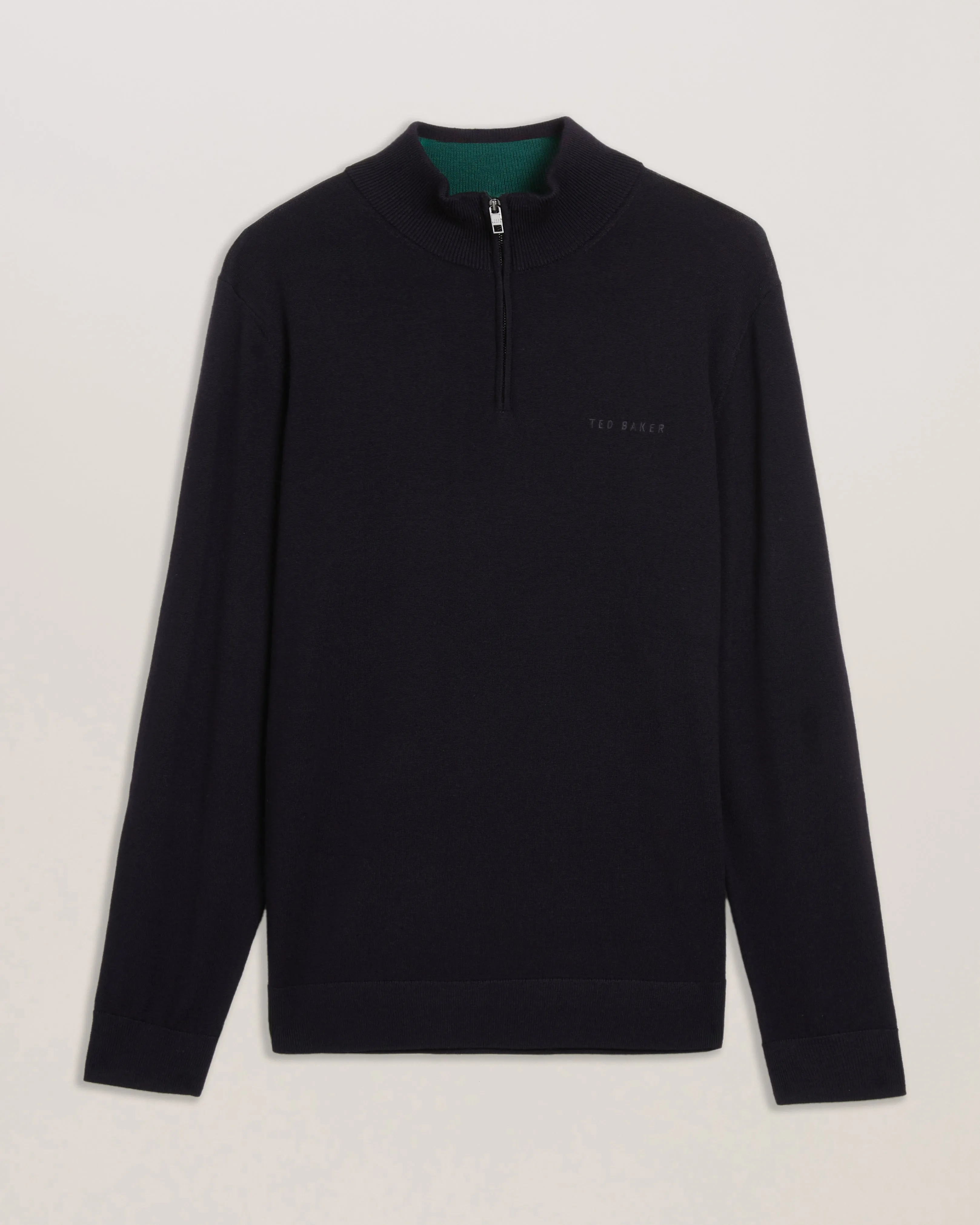 Fashbee Ls Branded Merino Half Zip Navy