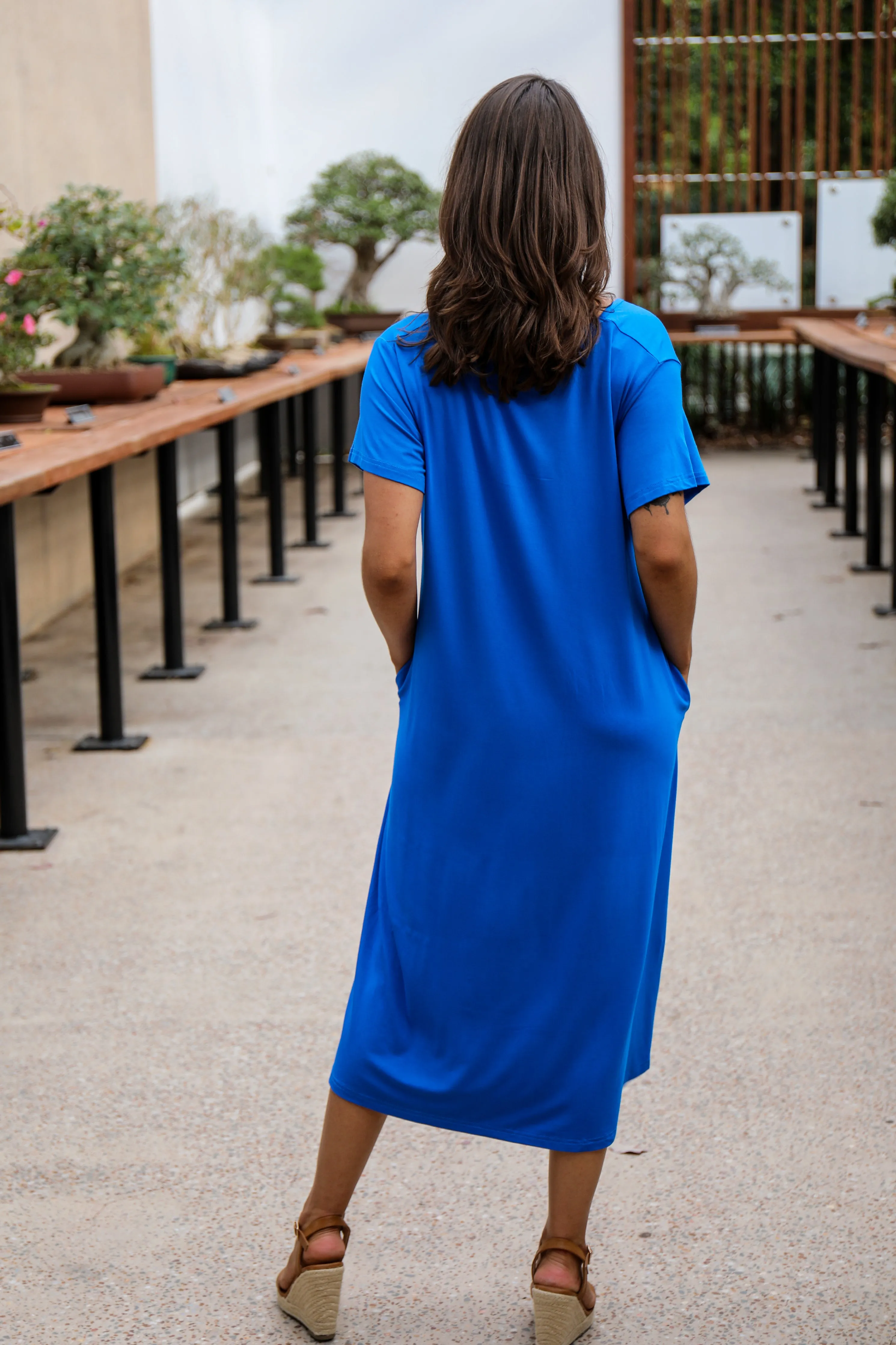 FINAL SALE T-Shirt Dress in Ocean