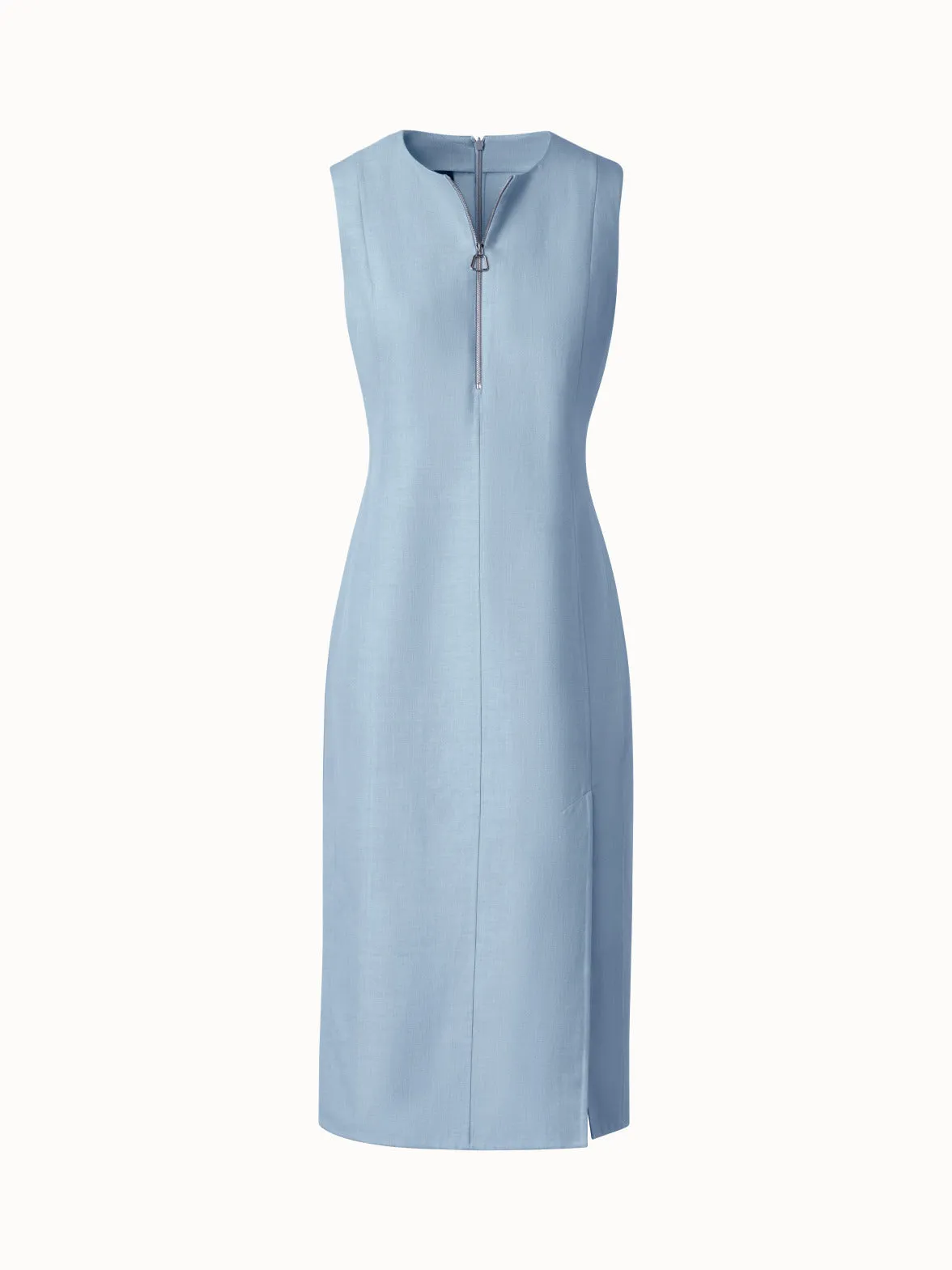 Fitted Cotton Silk Double-Face Sheath Dress