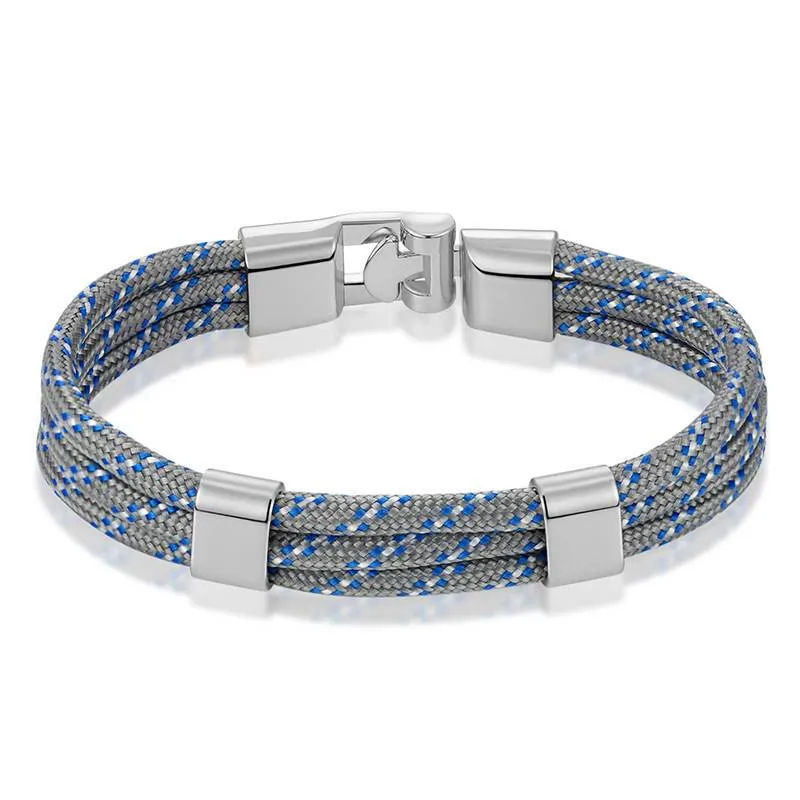 Gianluigi Nautical Rope Bracelet With Silver-Tone Buckle