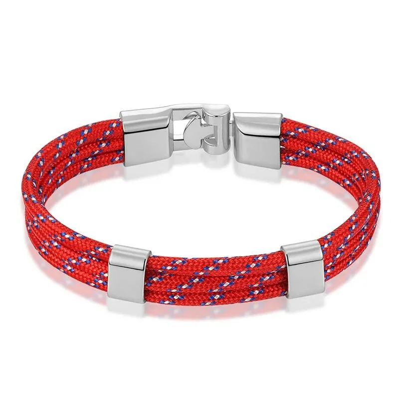 Gianluigi Nautical Rope Bracelet With Silver-Tone Buckle