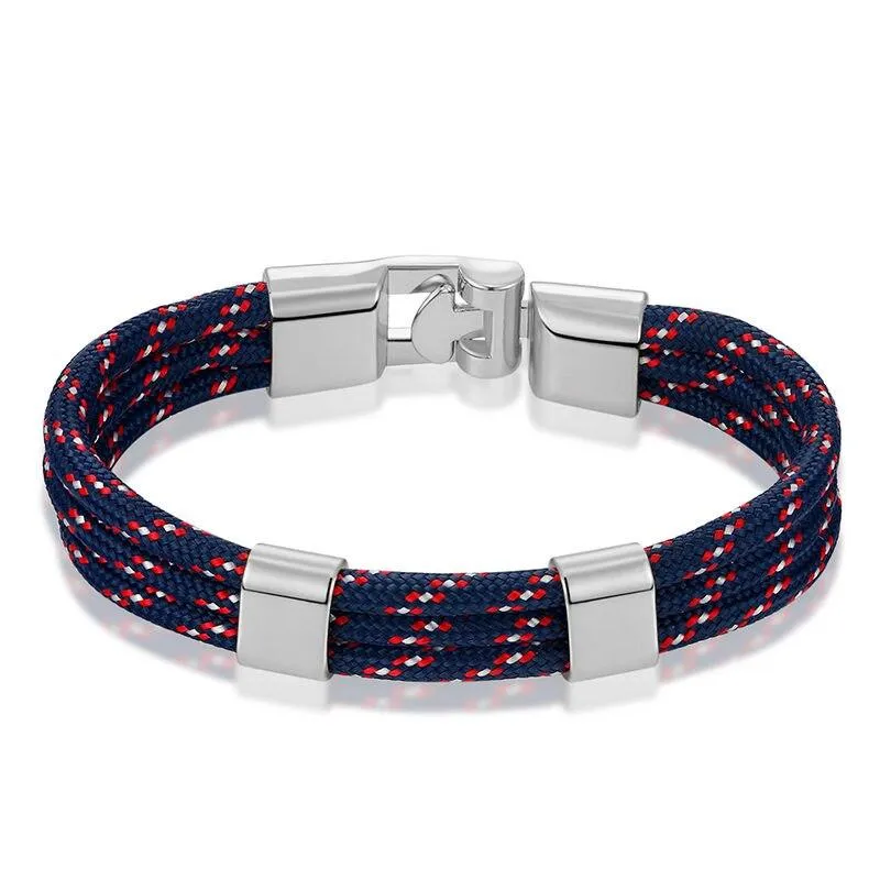 Gianluigi Nautical Rope Bracelet With Silver-Tone Buckle