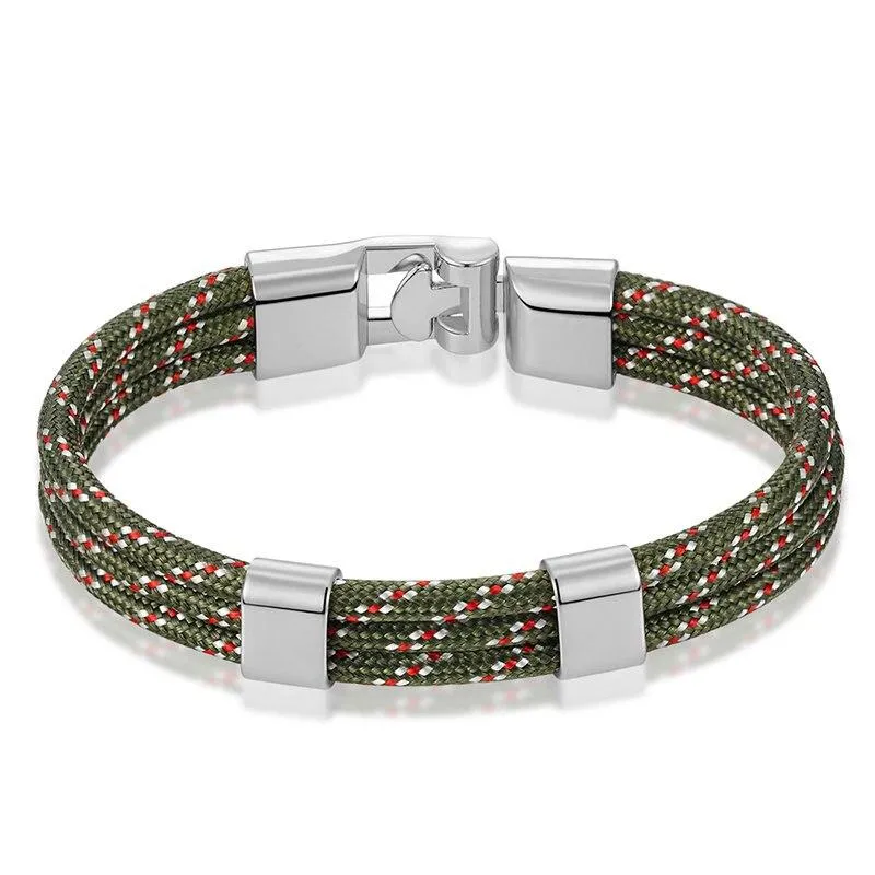 Gianluigi Nautical Rope Bracelet With Silver-Tone Buckle