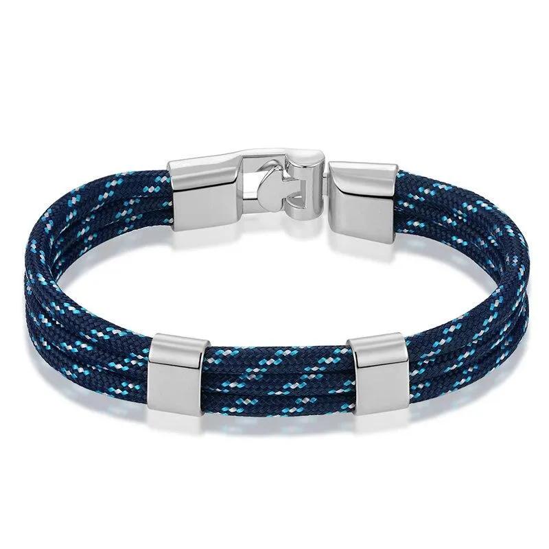 Gianluigi Nautical Rope Bracelet With Silver-Tone Buckle