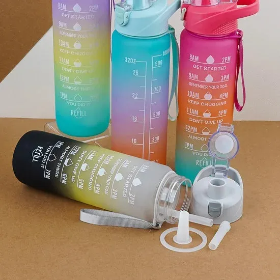 Gradient 1.1L Water Bottle With Straw and Handle Cap