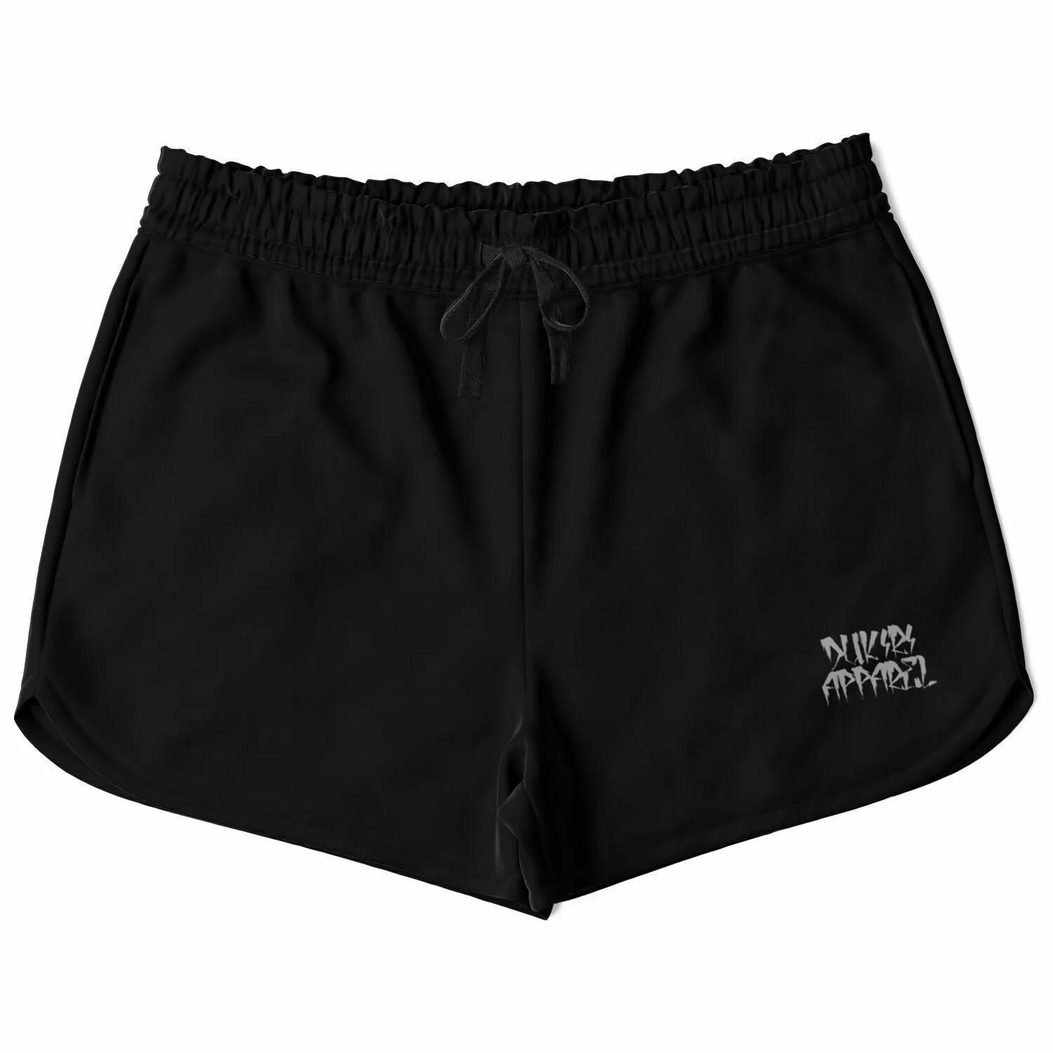 Grey Urban Logo Black Athletic Loose Shorts