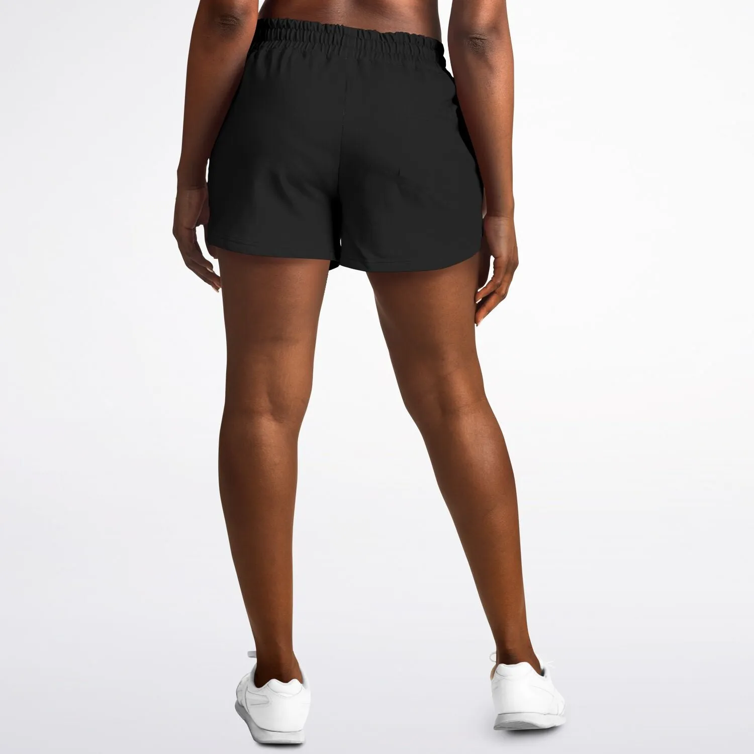 Grey Urban Logo Black Athletic Loose Shorts