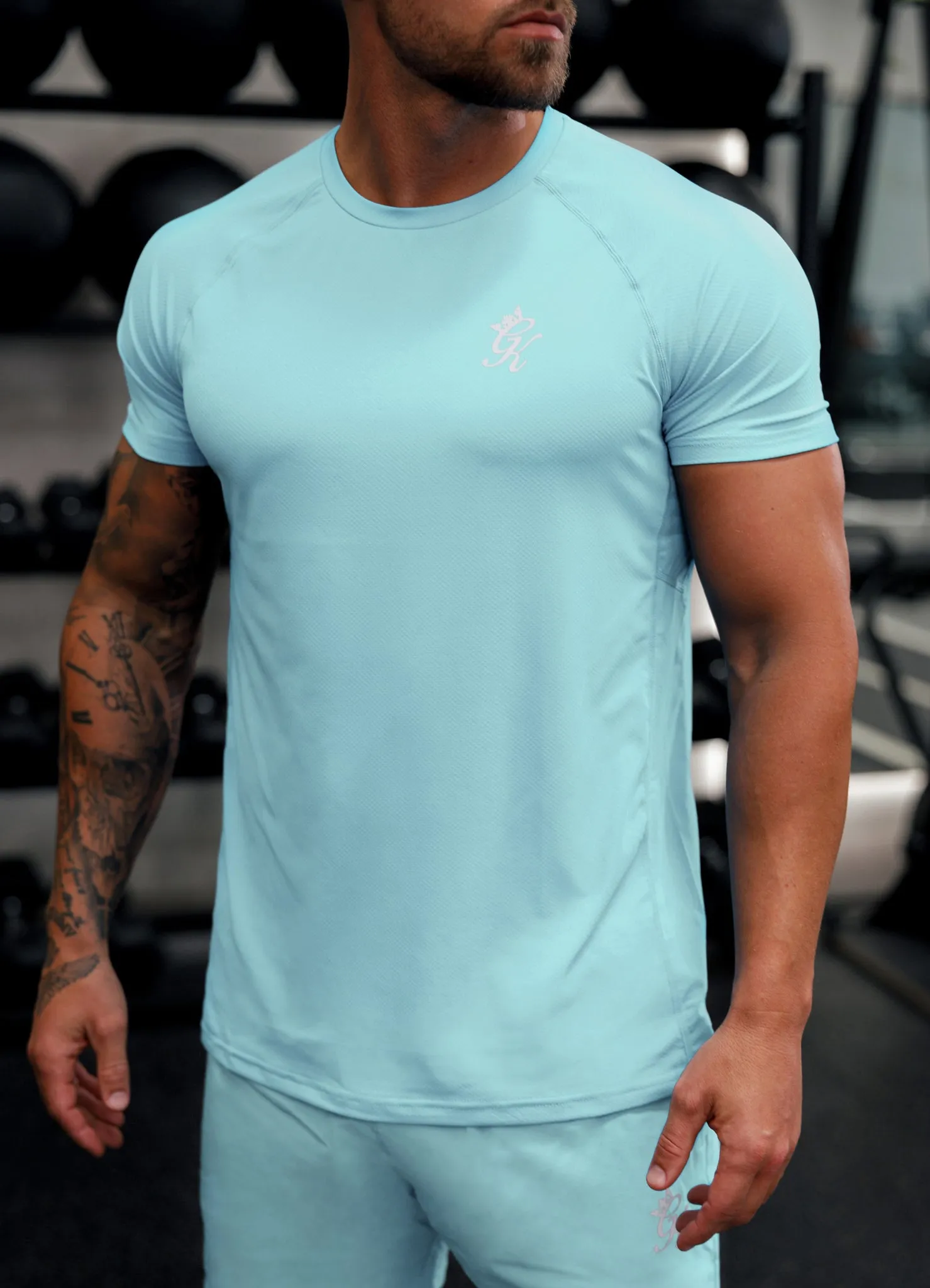 Gym King Energy Tee - Aqua Sky