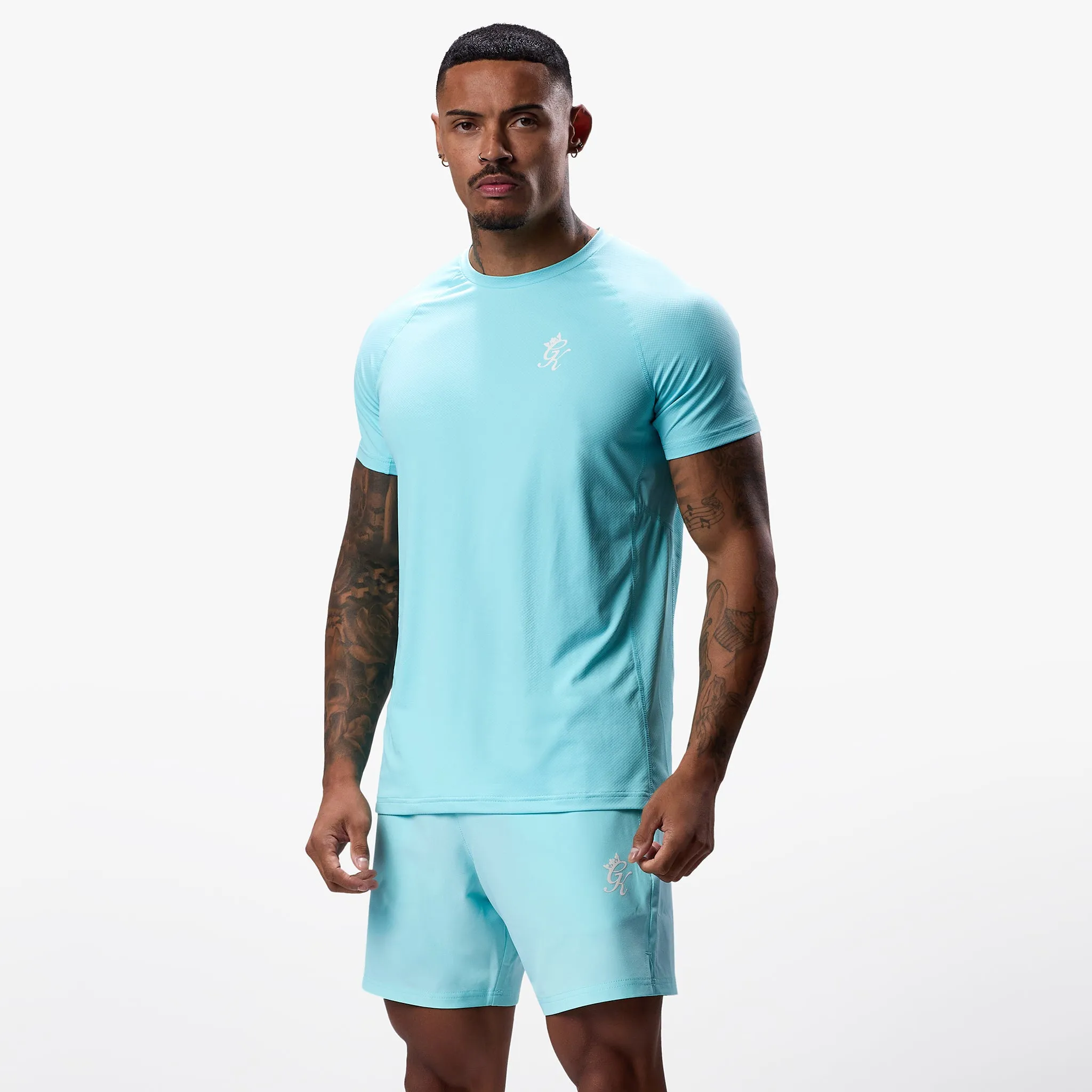 Gym King Energy Tee - Aqua Sky