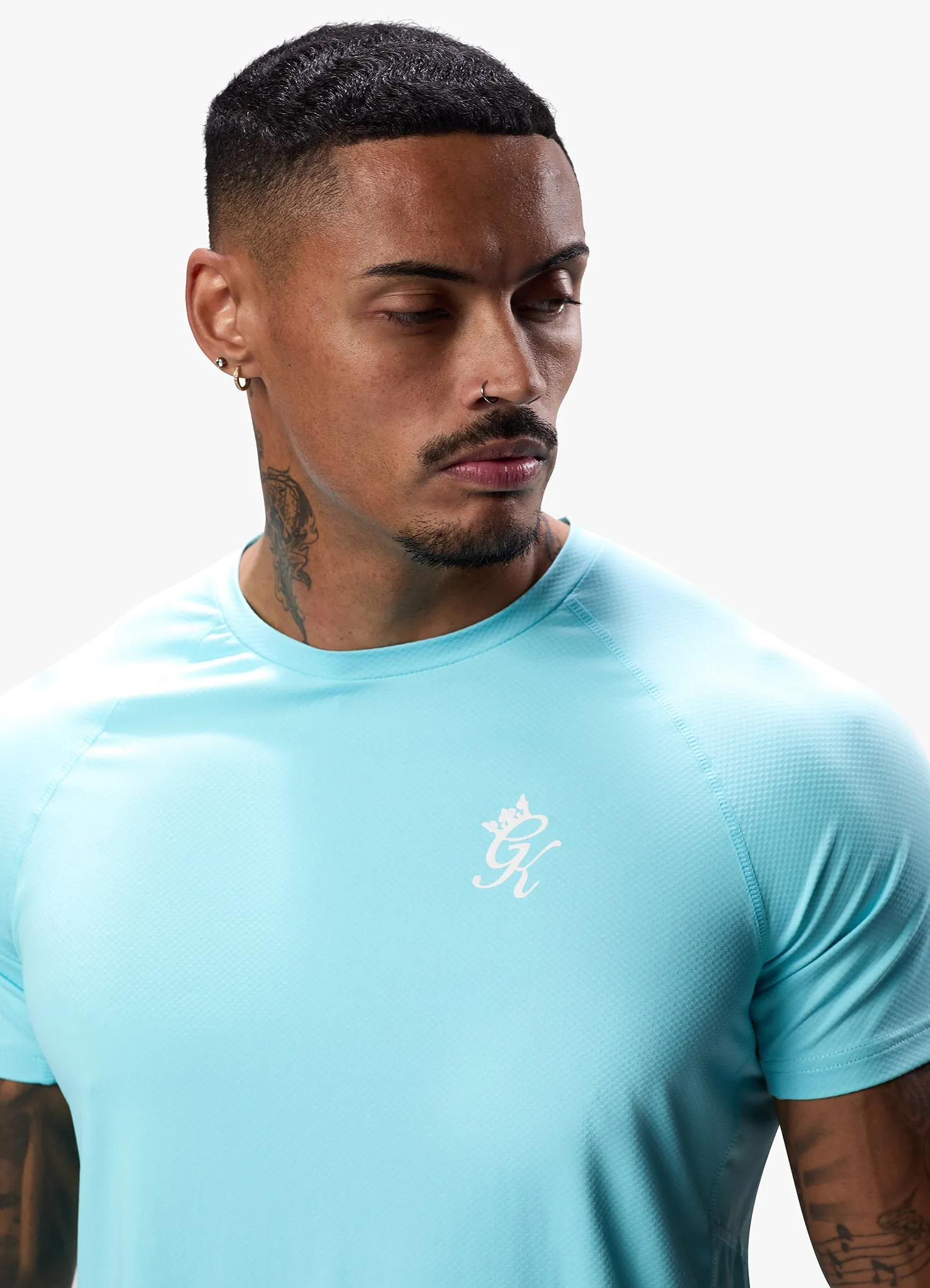 Gym King Energy Tee - Aqua Sky