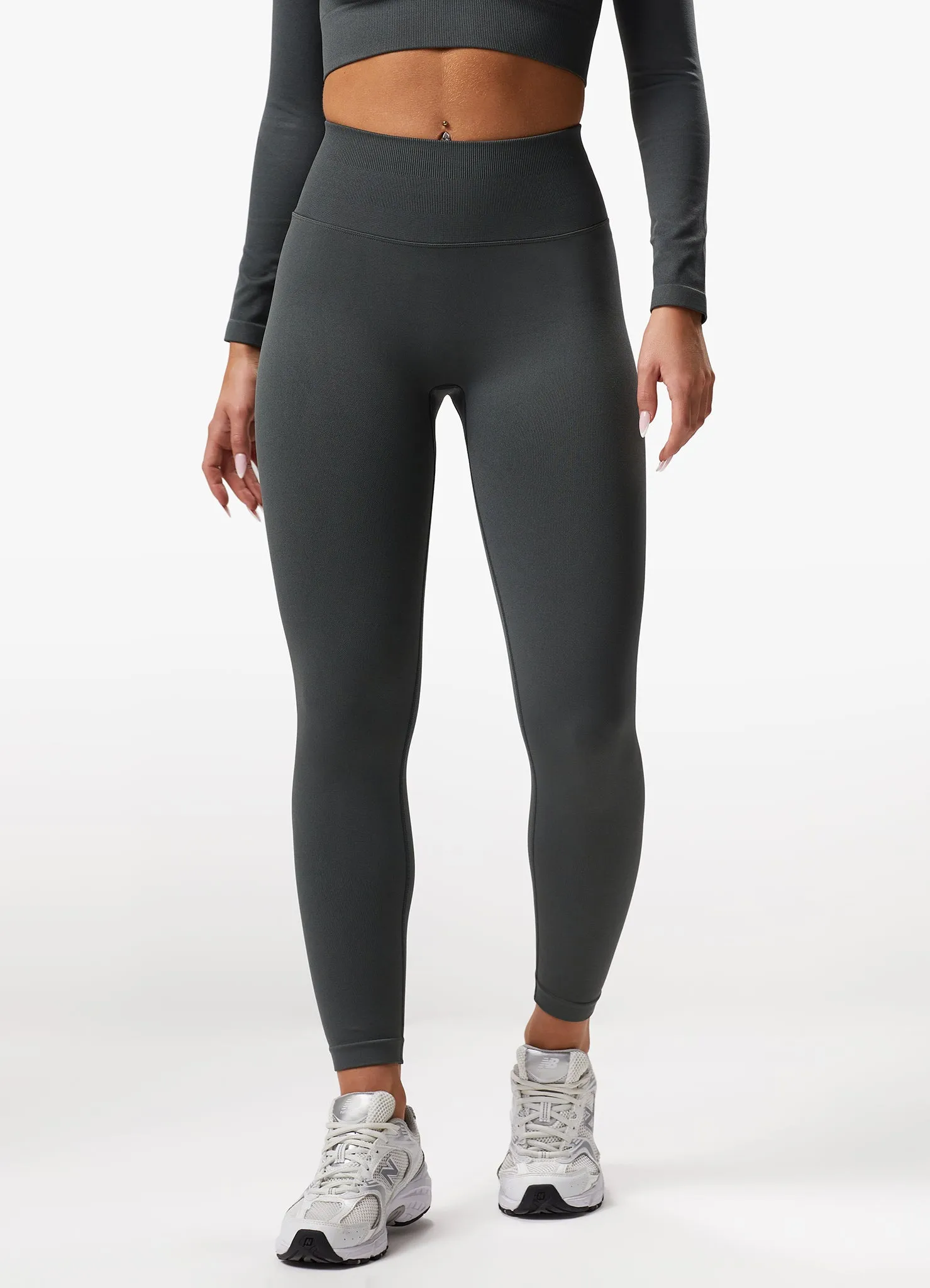 Gym King Sculpt Seamless Legging - Green Smoke