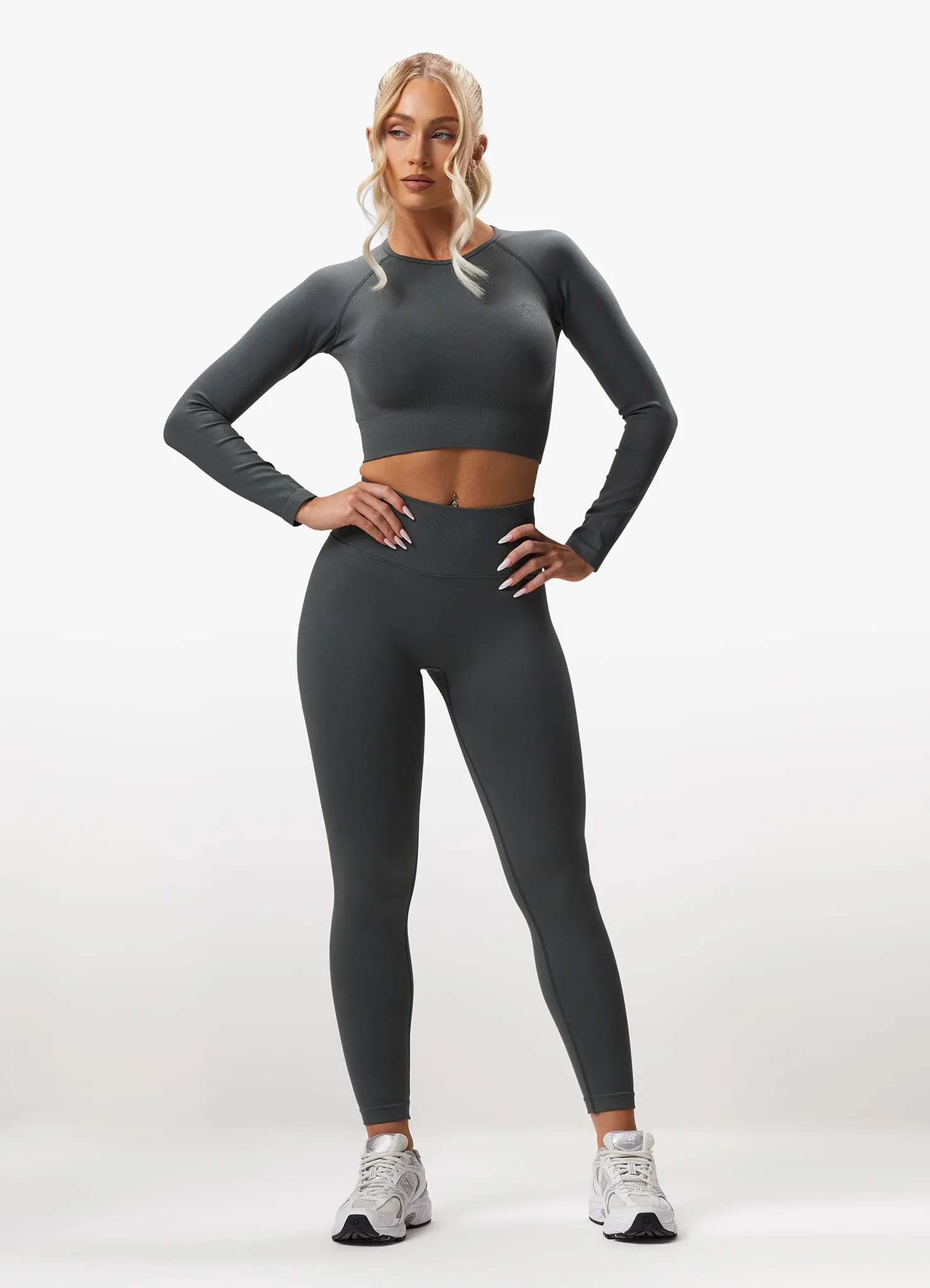 Gym King Sculpt Seamless Legging - Green Smoke