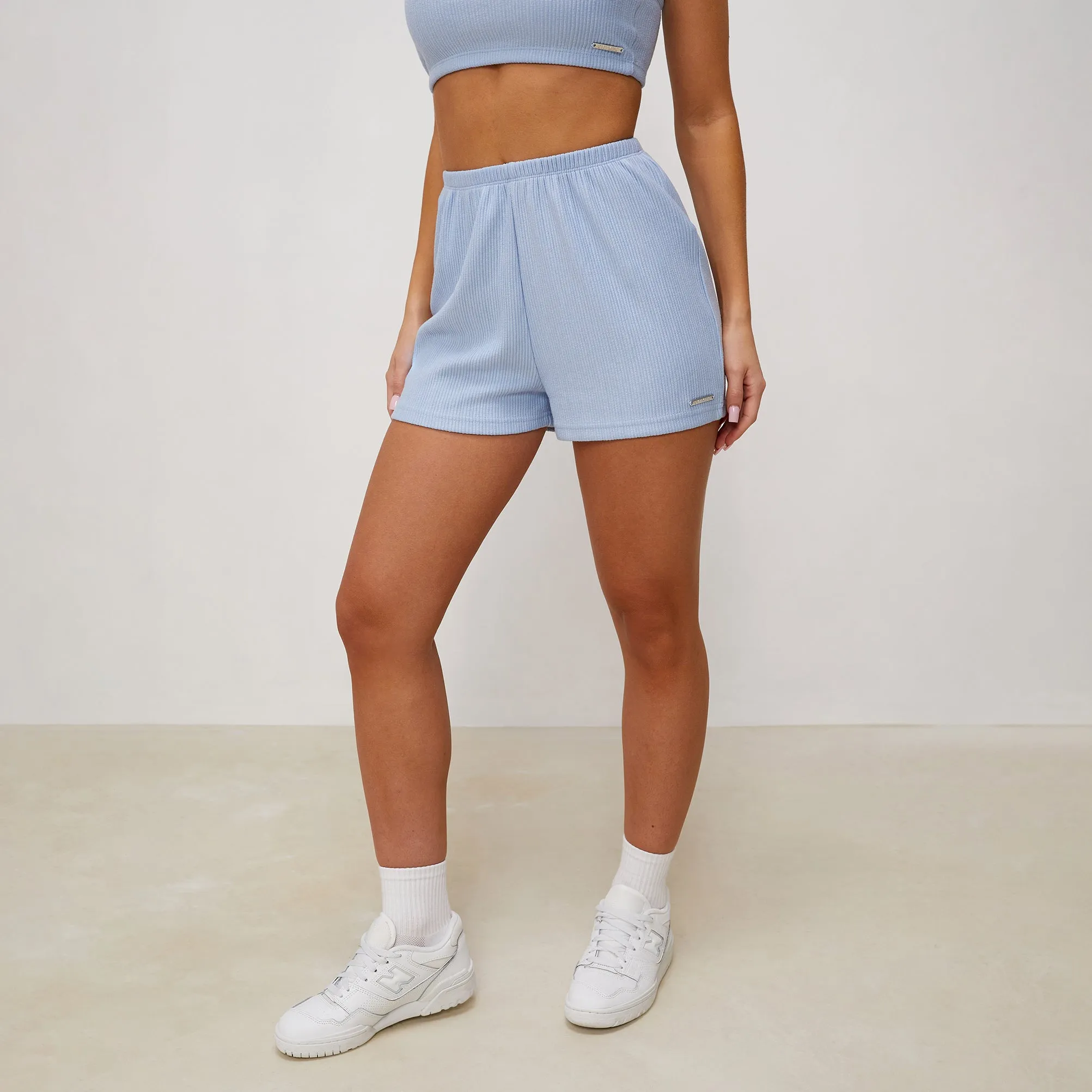 Gym King Signature Rib Short - Pale Blue