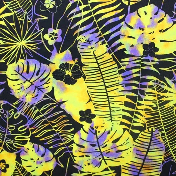 Hippie Flowers Printed Spandex | Blue Moon Fabrics