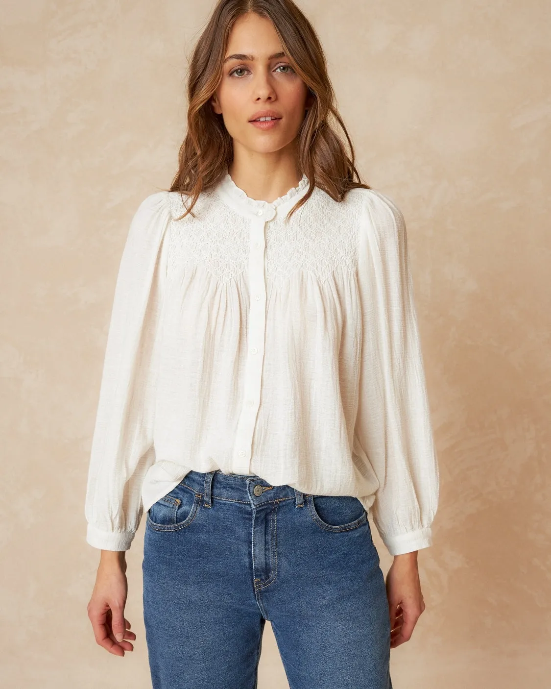 Indi & Cold Smock Embroidered Shirt