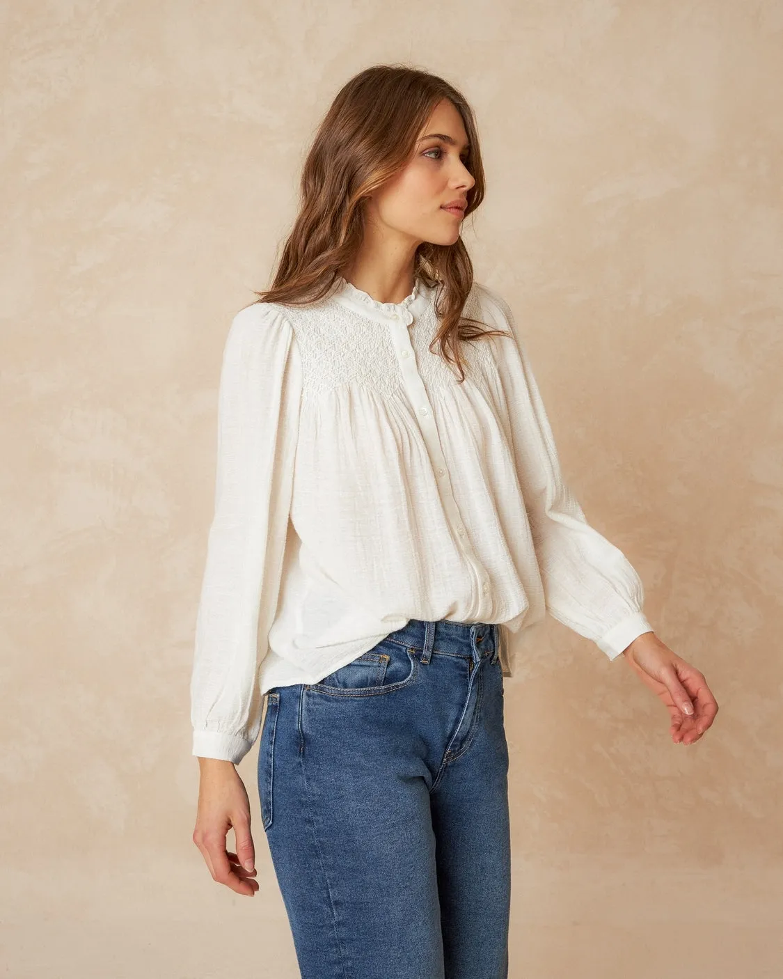 Indi & Cold Smock Embroidered Shirt